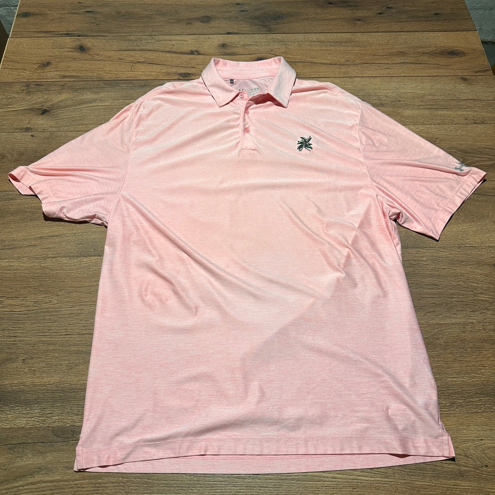 Under Armour Pink Polo Shirt Mens XL Tall Laurel Valley Country Club Oversized